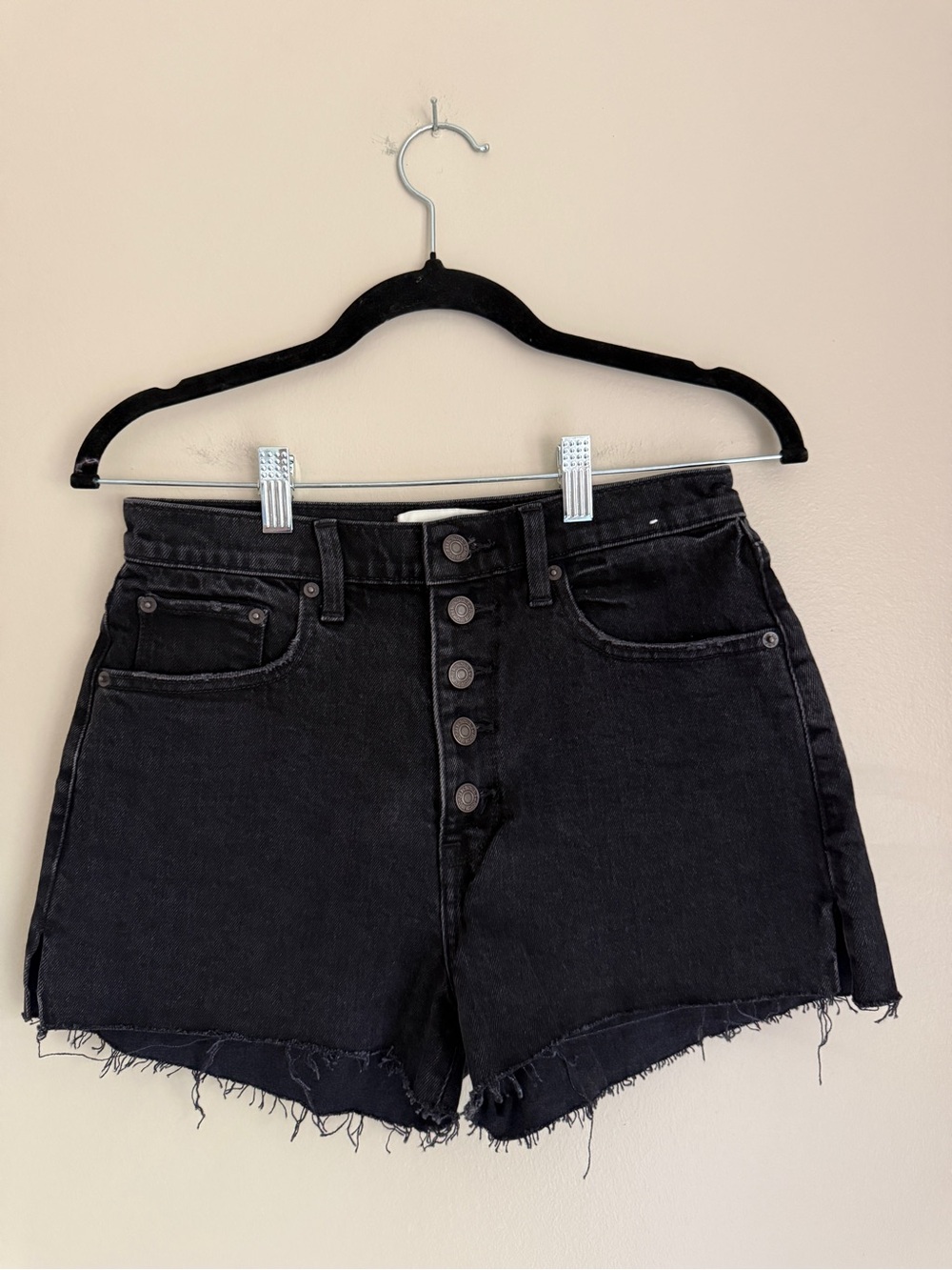 NWOT Abercrombie & Fitch High Rise Mom Button-Front Shorts, size 26